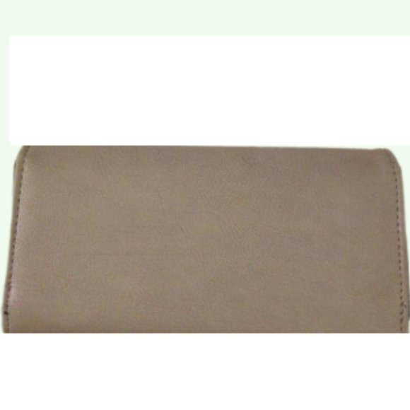 Women's Snap Clutch Wallet      Tan & Black with Cute Gold Accent - Picture 4 of 10